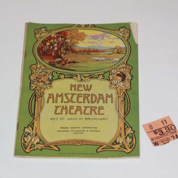 1926 SUNNY - NEW AMSTERDAM THEATER PROGRAM & TICKET STUB NYC VINTAGE - Picture 1 of 4